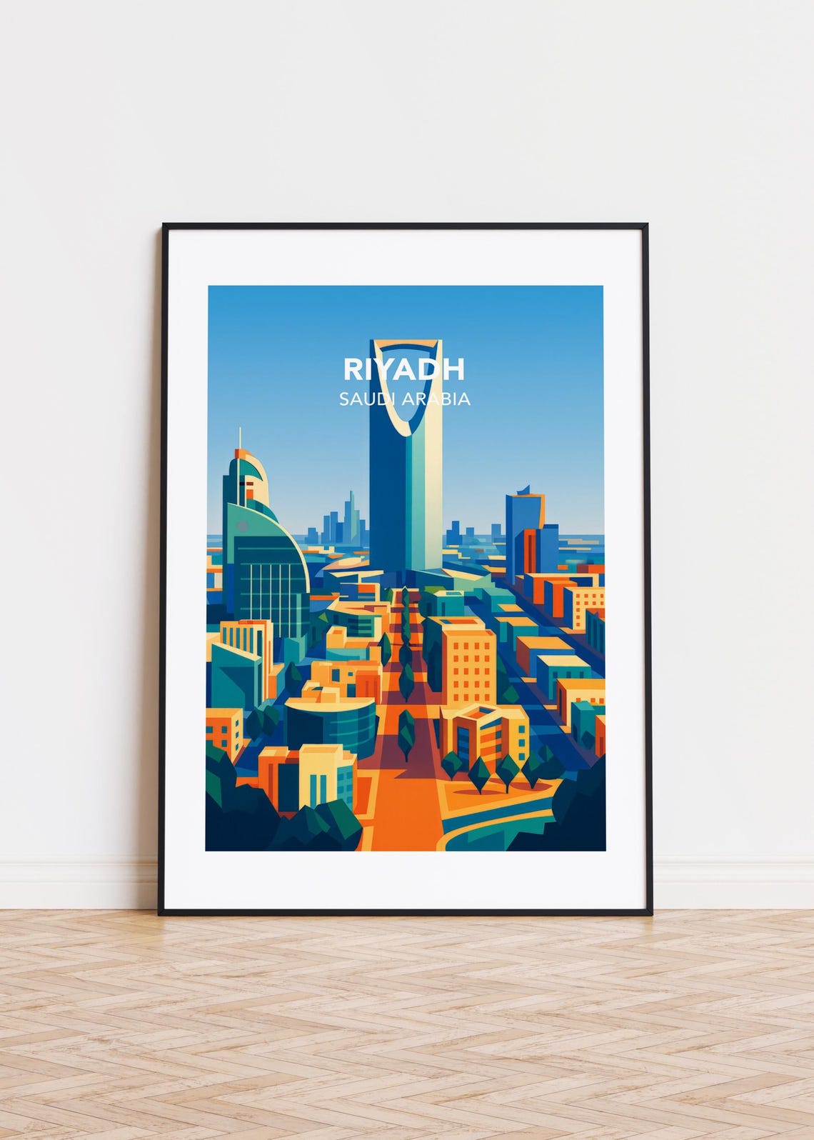 Riyadh City Poster Modern Saudi Arabia Art Print