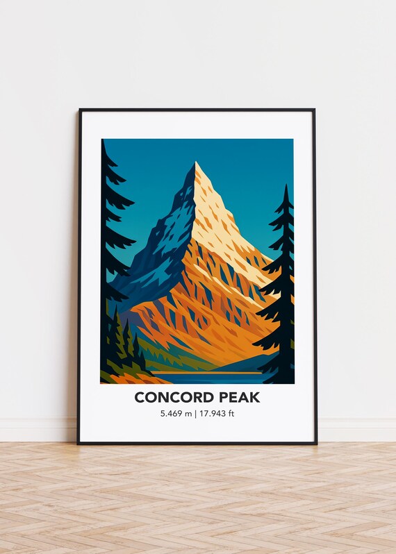 Concord Peak Cityscape Illustration Poster Print