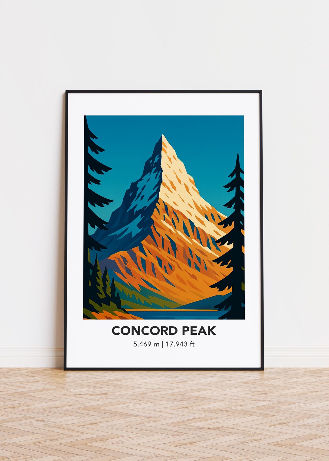 Concord Peak Cityscape Illustration Poster Print