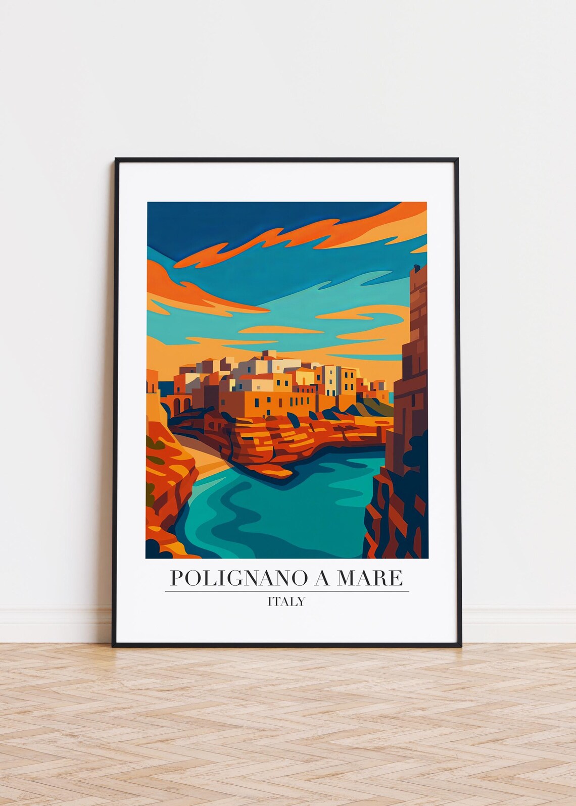 Polignano A Mare Italy Modern Travel Poster