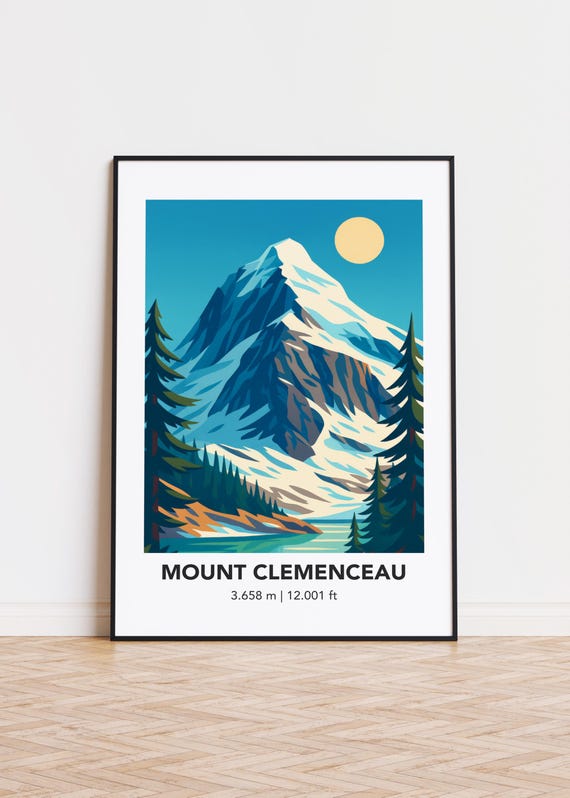 Mount Clemenceau Illustration Poster Print