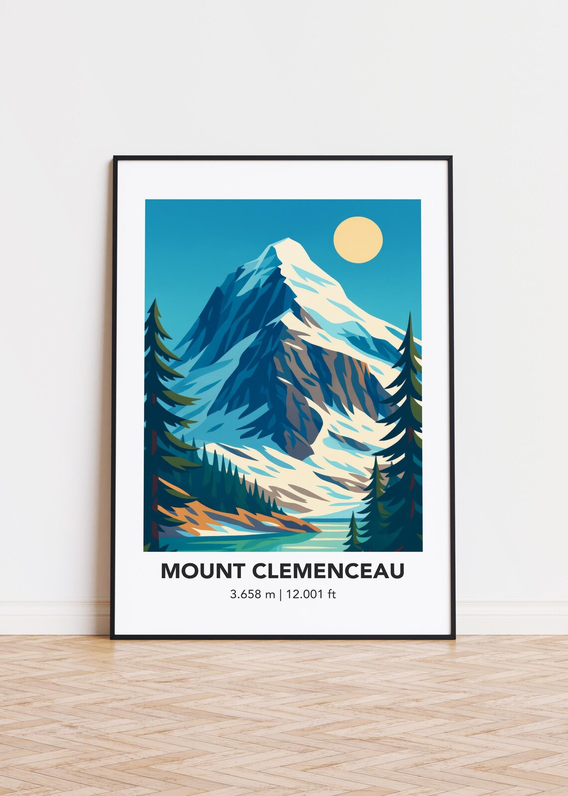 Mount Clemenceau Illustration Poster Print
