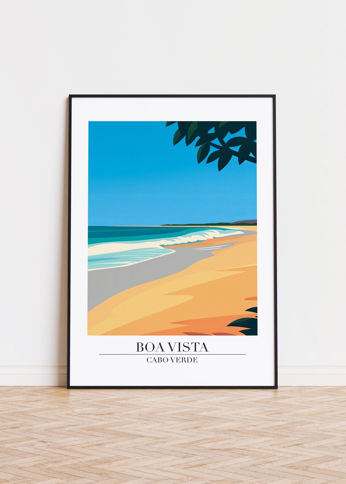 Boa Vista Cityscape Poster Cabo Verde Travel Art Print