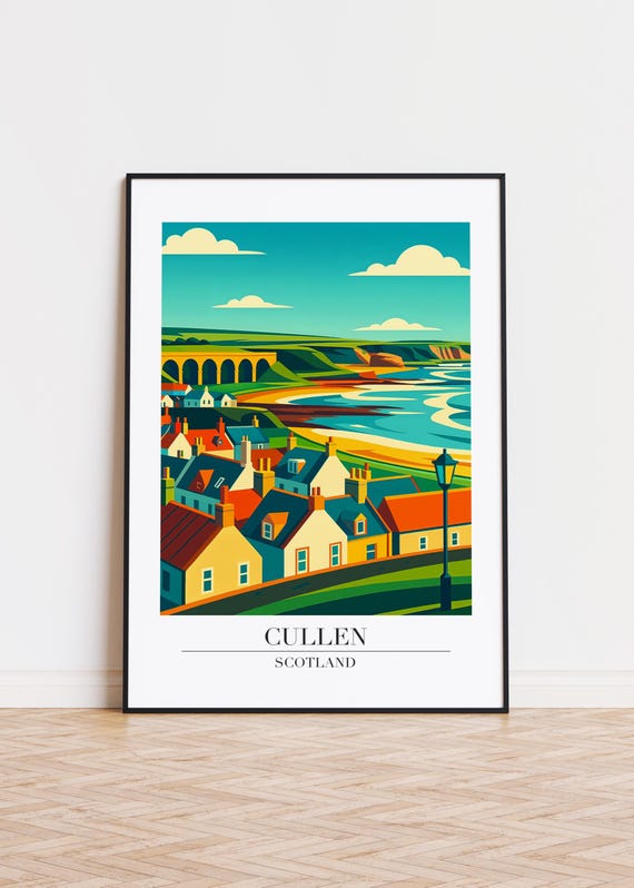 Cullen Scotland Poster, Modern City Art Print