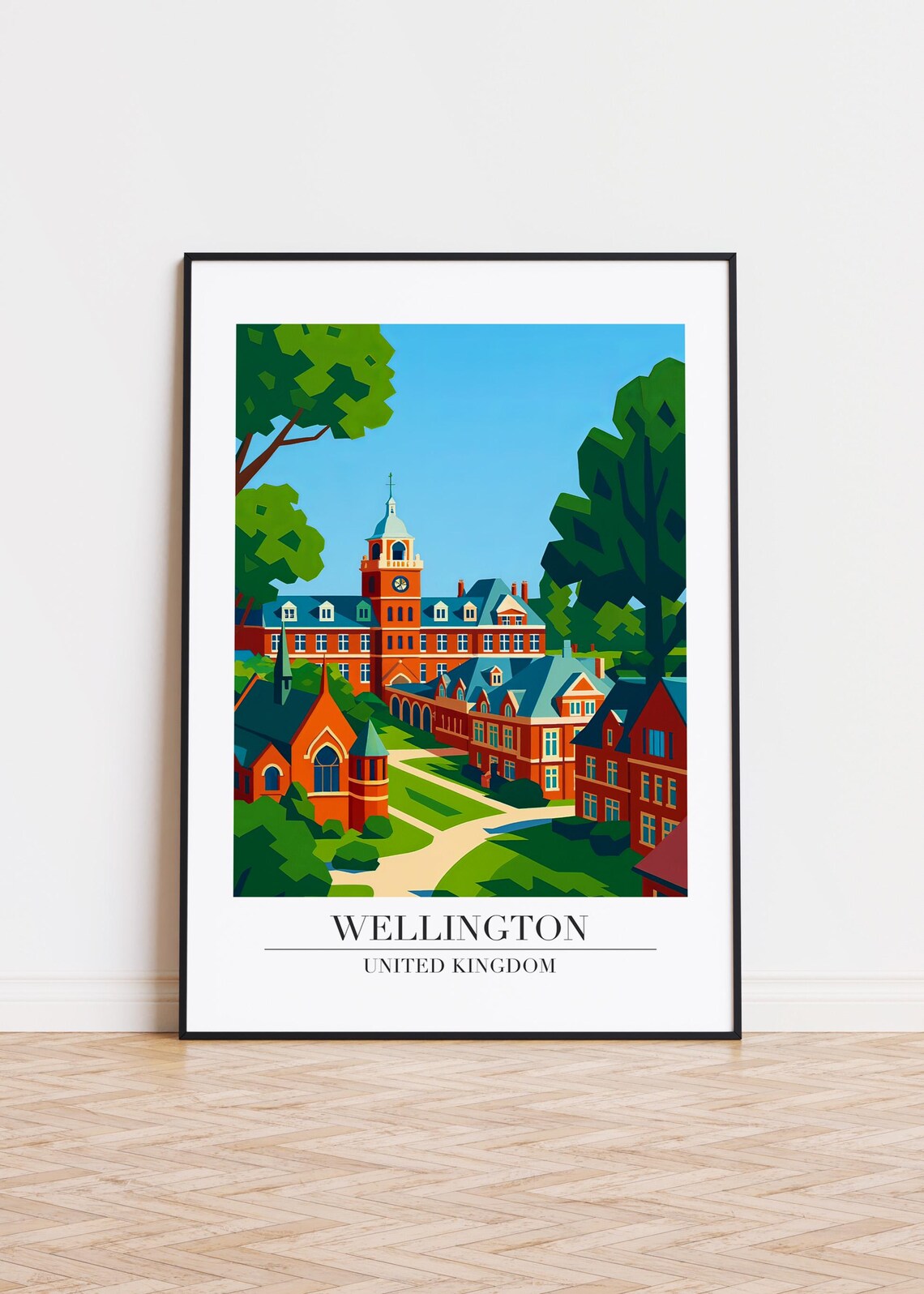 Wellington United Kingdom Historic College Green Quadrangle Poster