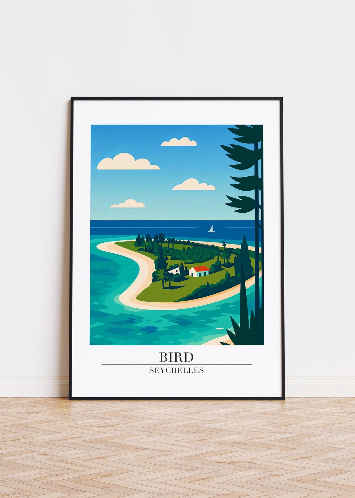 Seychelles Bird Poster, Tropical Island Art Print