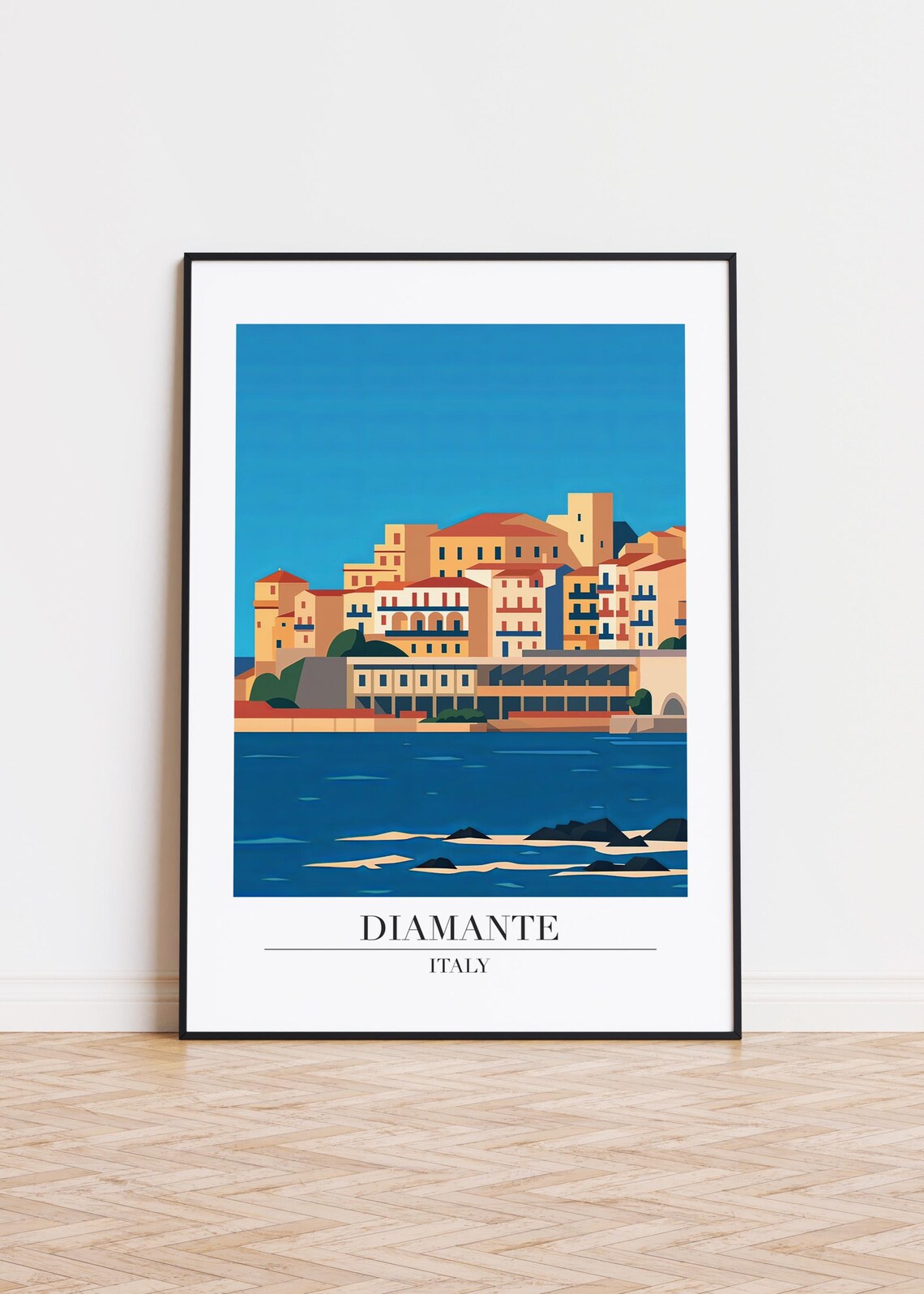 Diamante Italy Cityscape Illustration Travel Poster