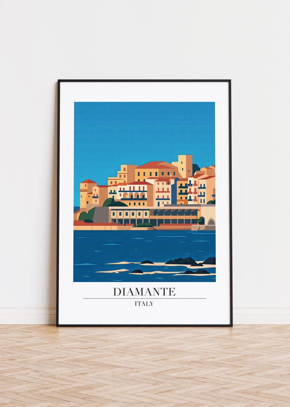 Diamante Italy Cityscape Illustration Travel Poster