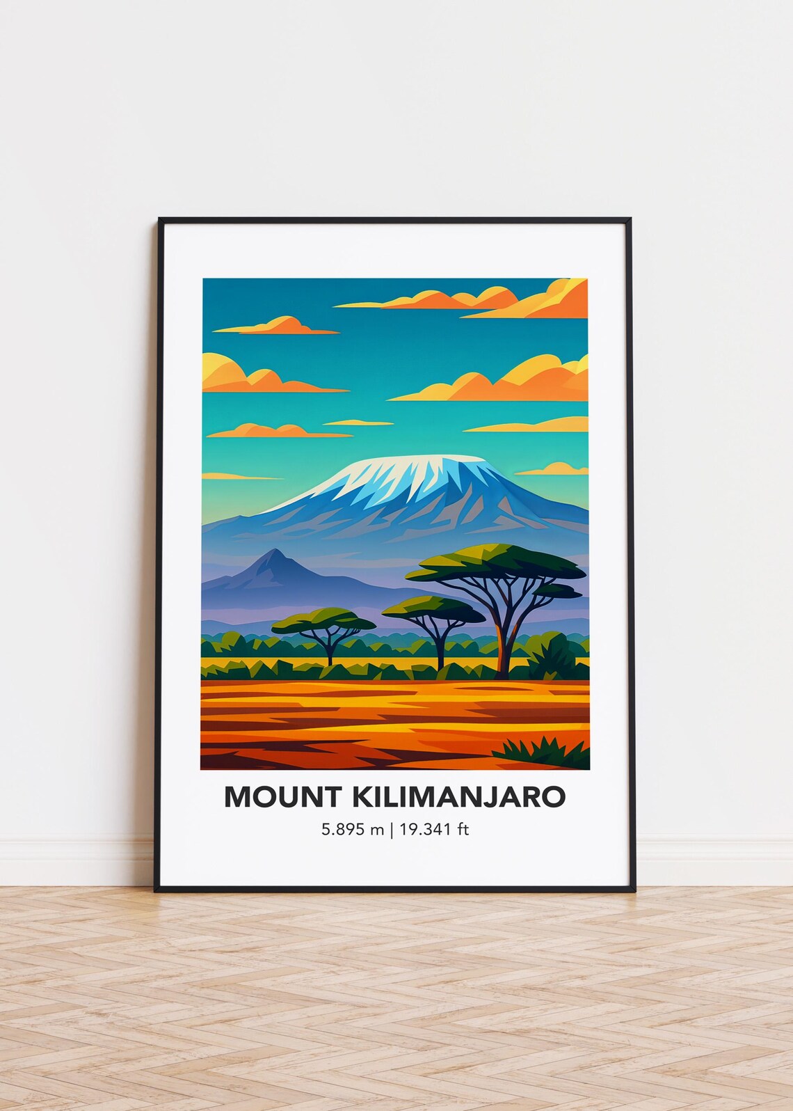 Mount Kilimanjaro Modern Illustration Art Print