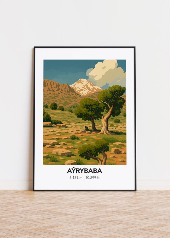 Arybaba Poster Mountain Illustration Nature Art Print