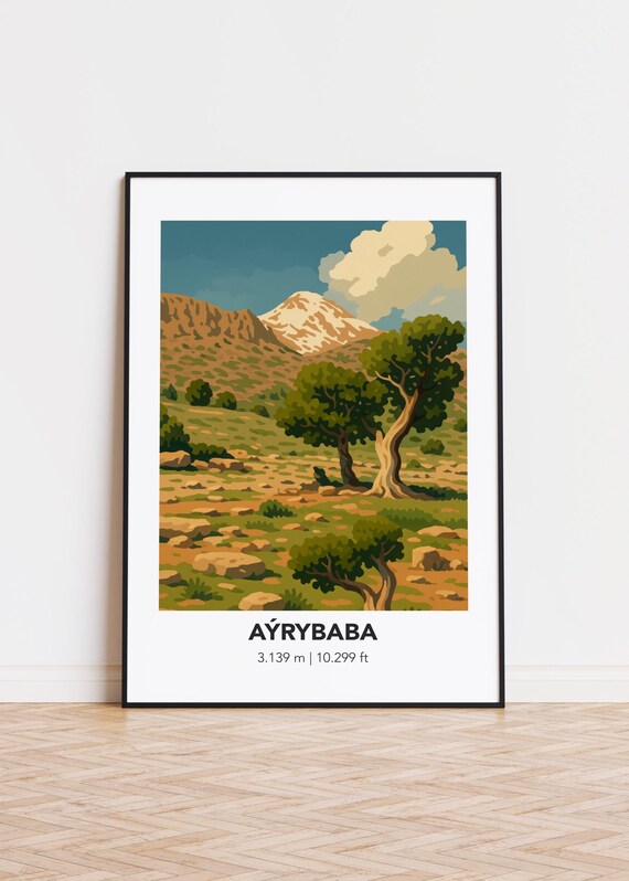 Ayrybaba Lesser Caucasus Rocky Summit Green Meadow Landscape Poster