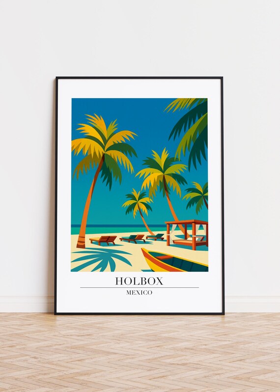 Holbox Art Print Modern Minimalist Illustration