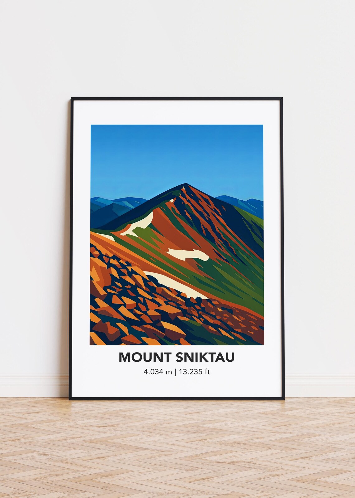 Mount Sniktau Modern Mountain Illustration Art Print