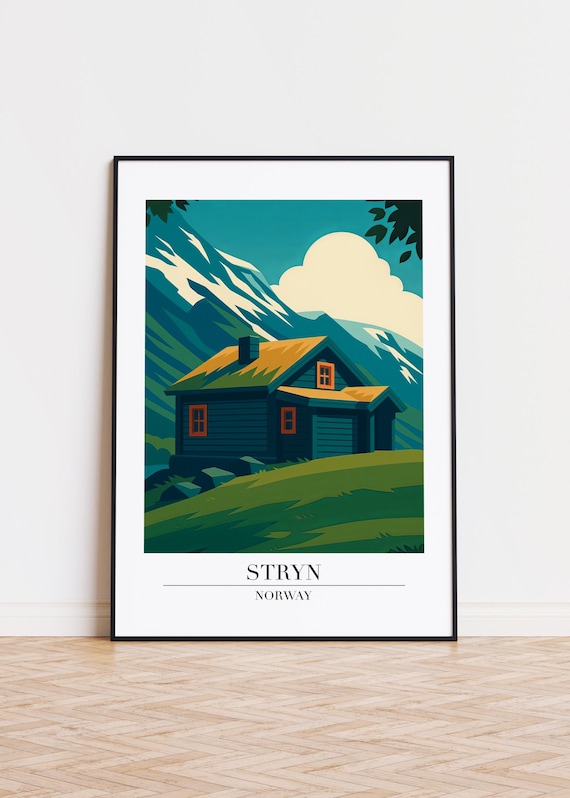 Stryn Norway Poster Modern Illustration Art Print