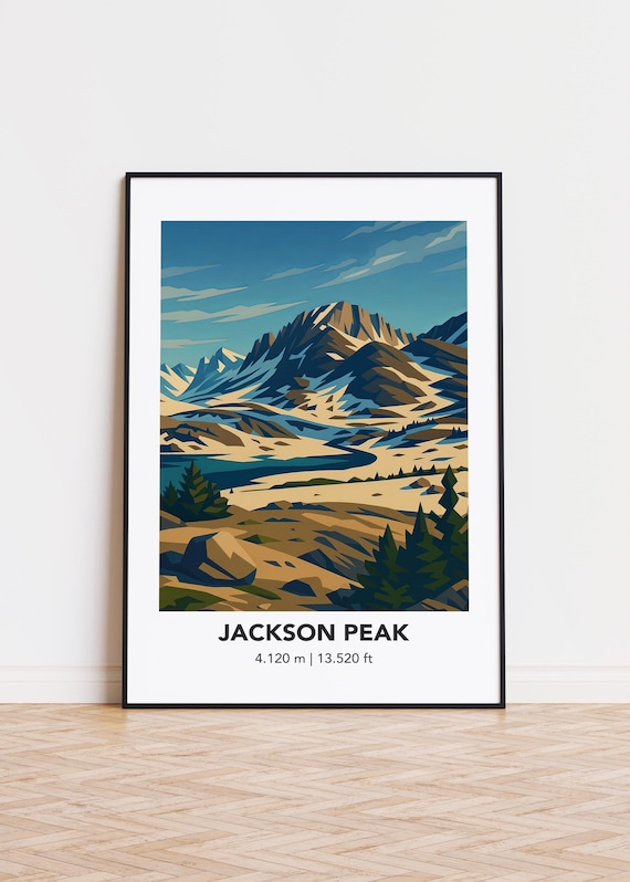 Jackson Peak Illustration Art Print