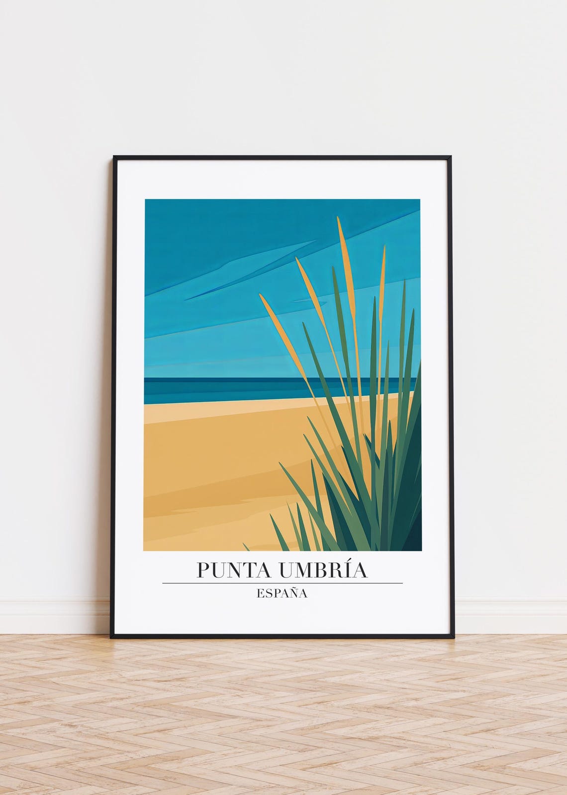 Punta Umbria Spain Dune Beach Sea Grasses Minimalist Travel Poster