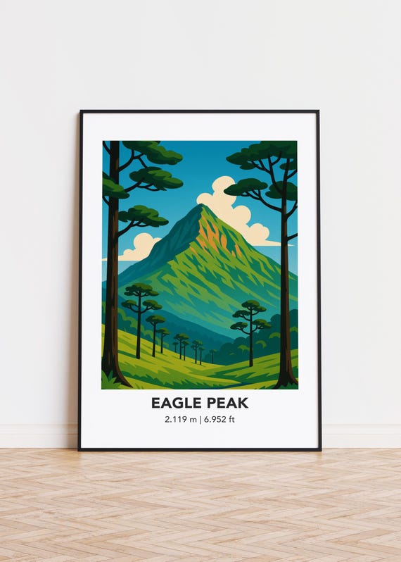 Eagle Peak Mountain Print Modern Minimalist Art Poster