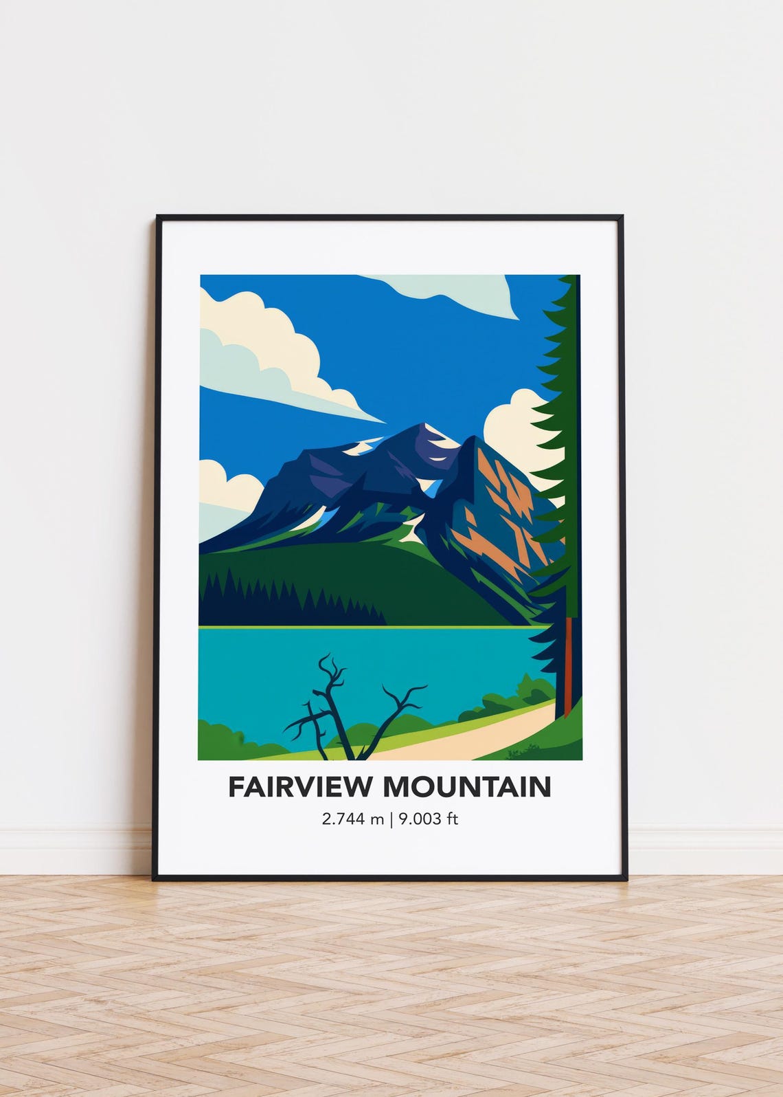 Fairview Mountain Print Modern Minimalist Art Poster