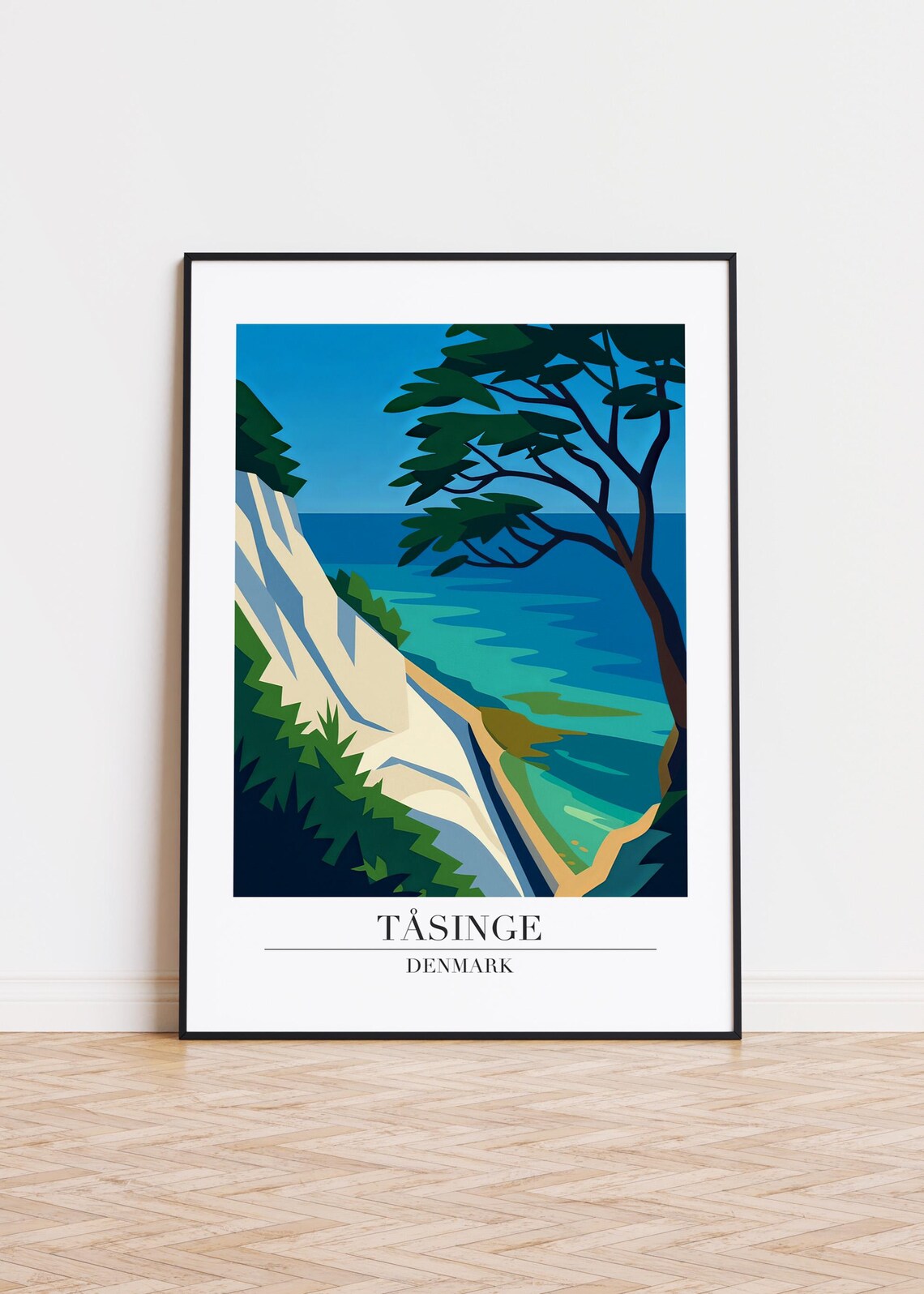 Tsinge Denmark Poster Minimalist Travel Illustration Art