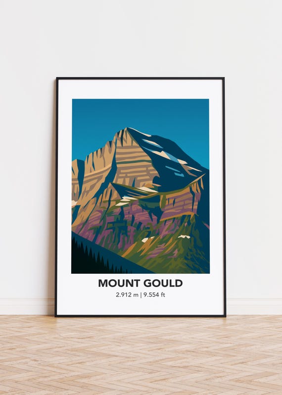 Mount Gould Mountain Print Modern Minimalist Art Poster