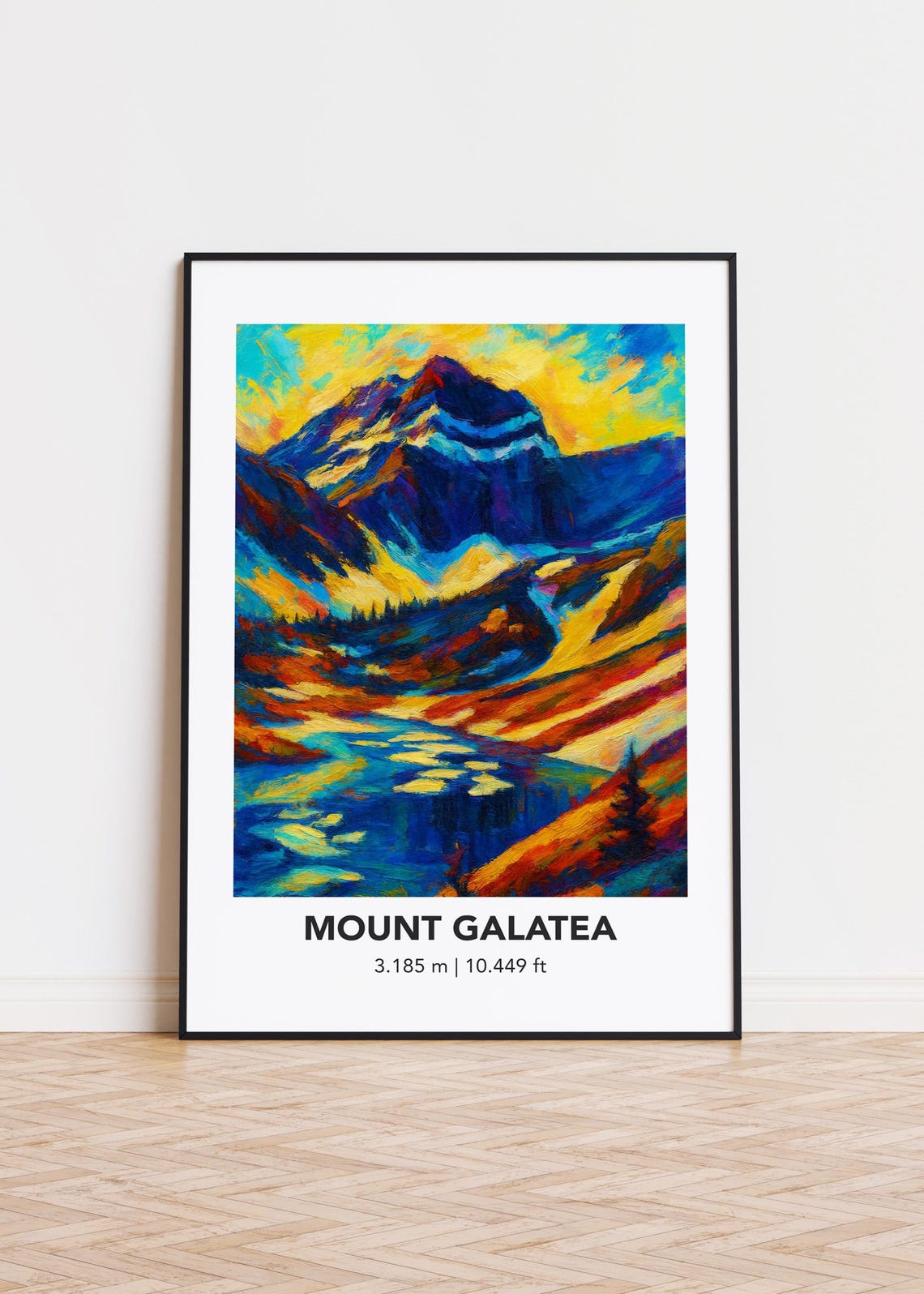 Mount Galatea Vibrant Oil Painting Mountain Landscape Poster
