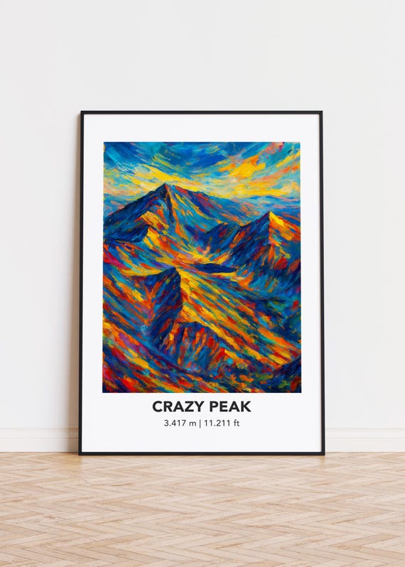 Mountain Art Print Modern Oil Painting Style Poster