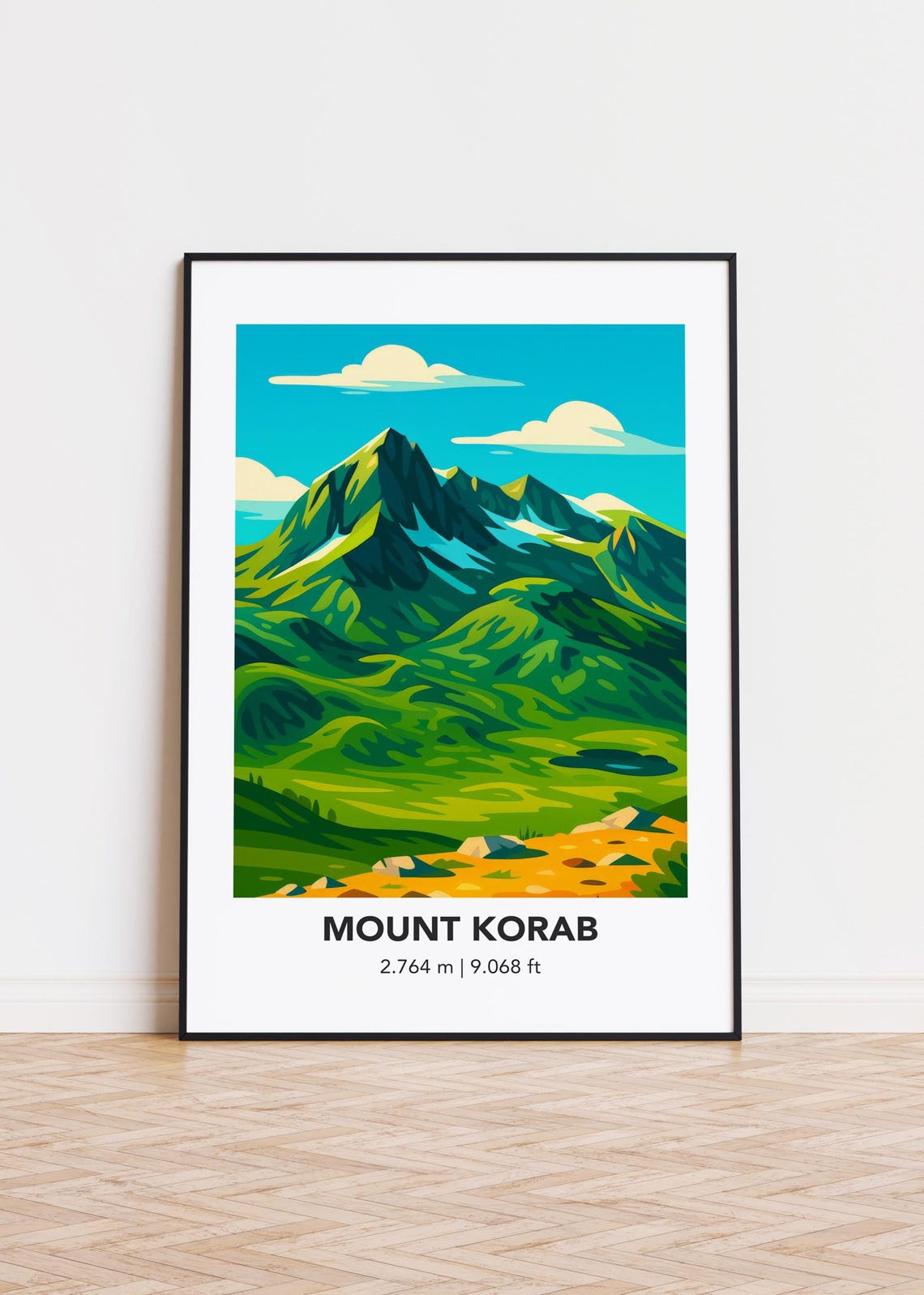 Mount Korab Green Peak 2764 Meter Alpine Travel Scene Poster