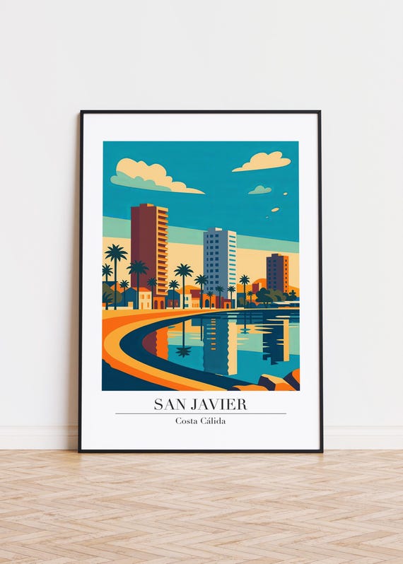 San Javier Spain Poster, Modern City Art Print