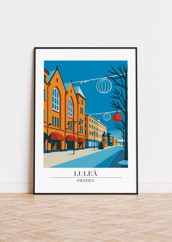 Lule Sweden Poster City Illustration Art Print