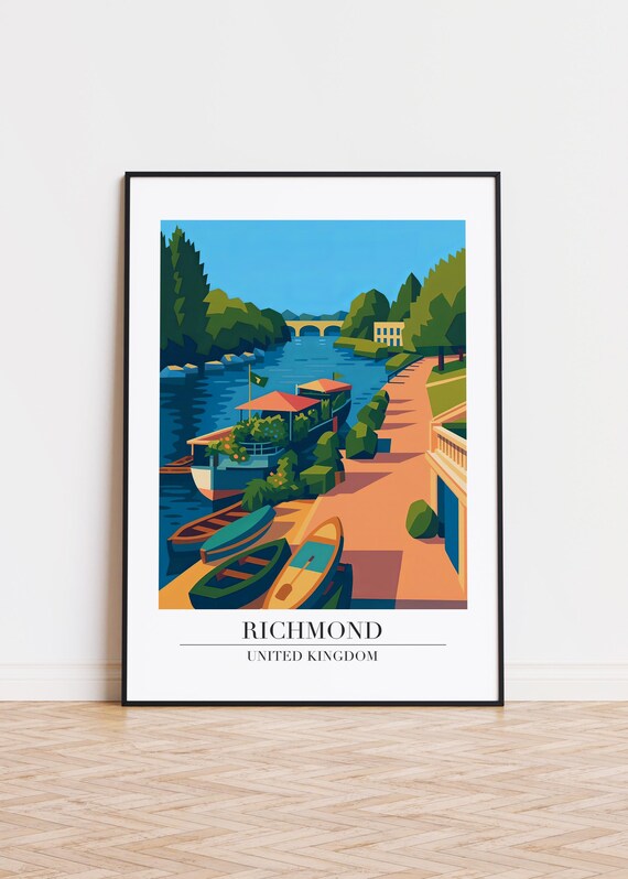 Richmond Uk Poster Modern City Illustration Art Print