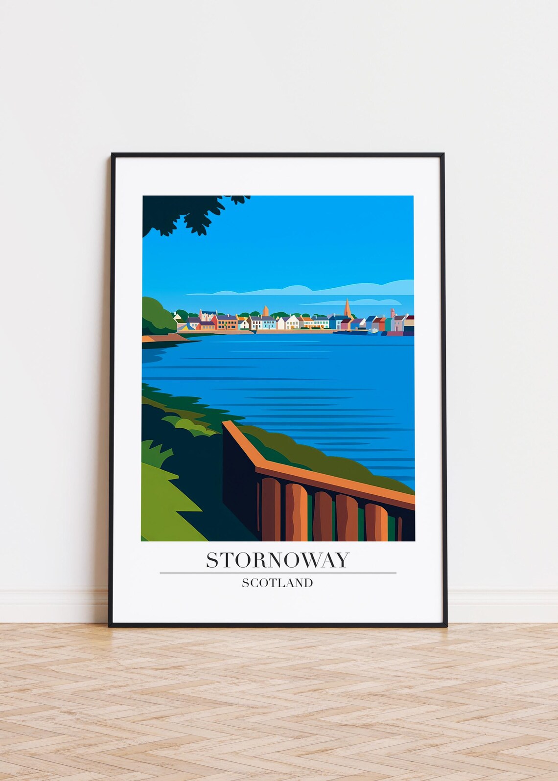 Stornoway Scotland Modern City Illustration Poster