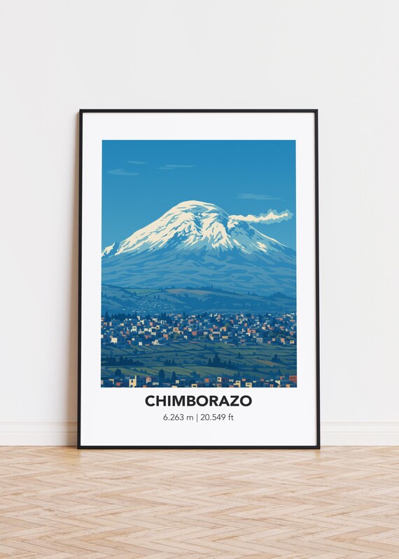 Chimborazo Ecuador Snowcapped Volcano Summit Mountain Art Poster
