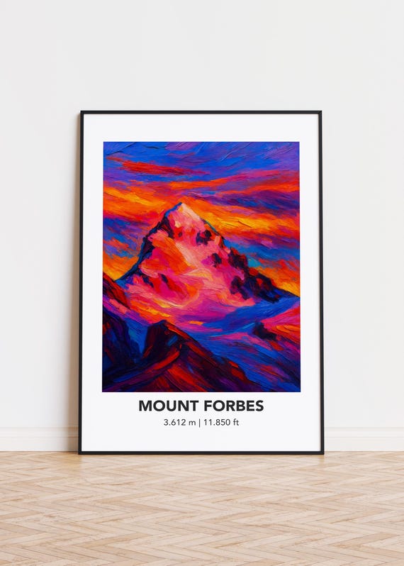 Mount Forbes Poster Modern Mountain Art Print