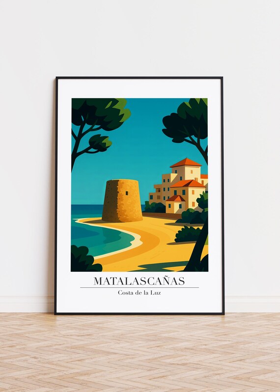 Matalascañas Costa de la Luz Watchtower Beach Vintage Travel Poster