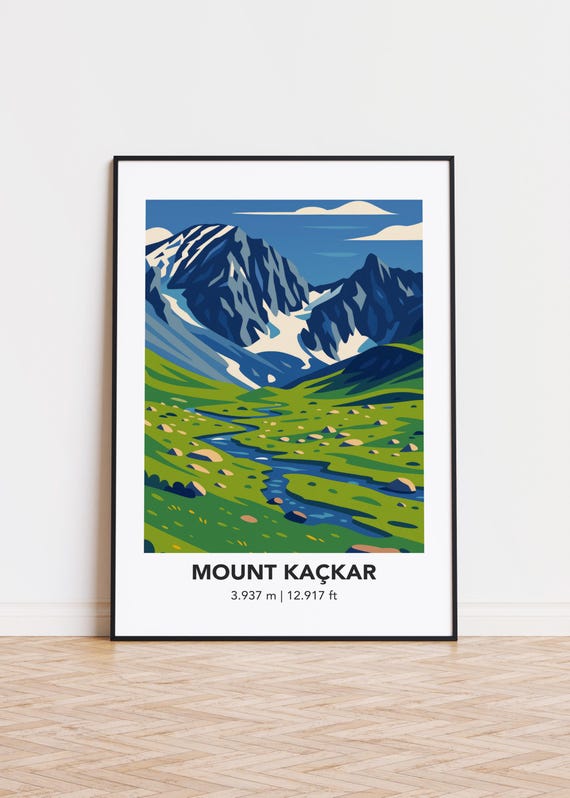 Mount Kakar Illustration Art Print Mountain Silhouette Poster
