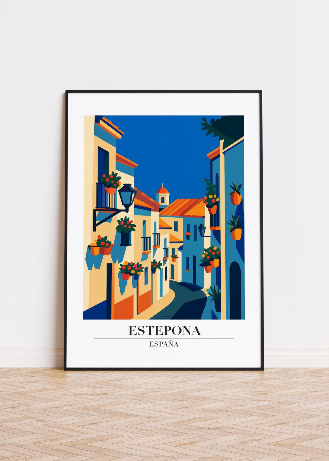 Estepona Spain Modern Travel Illustration Poster