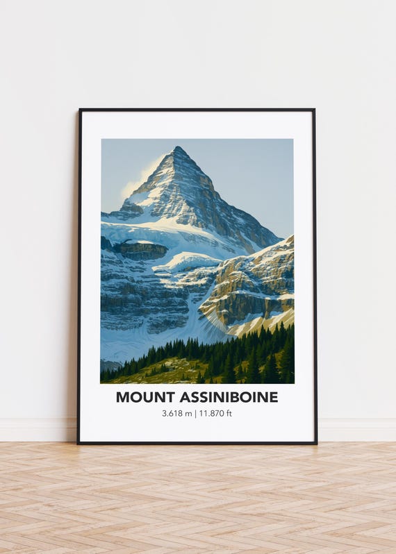 Mount Assiniboine Poster Semigloss Mountain Art Print