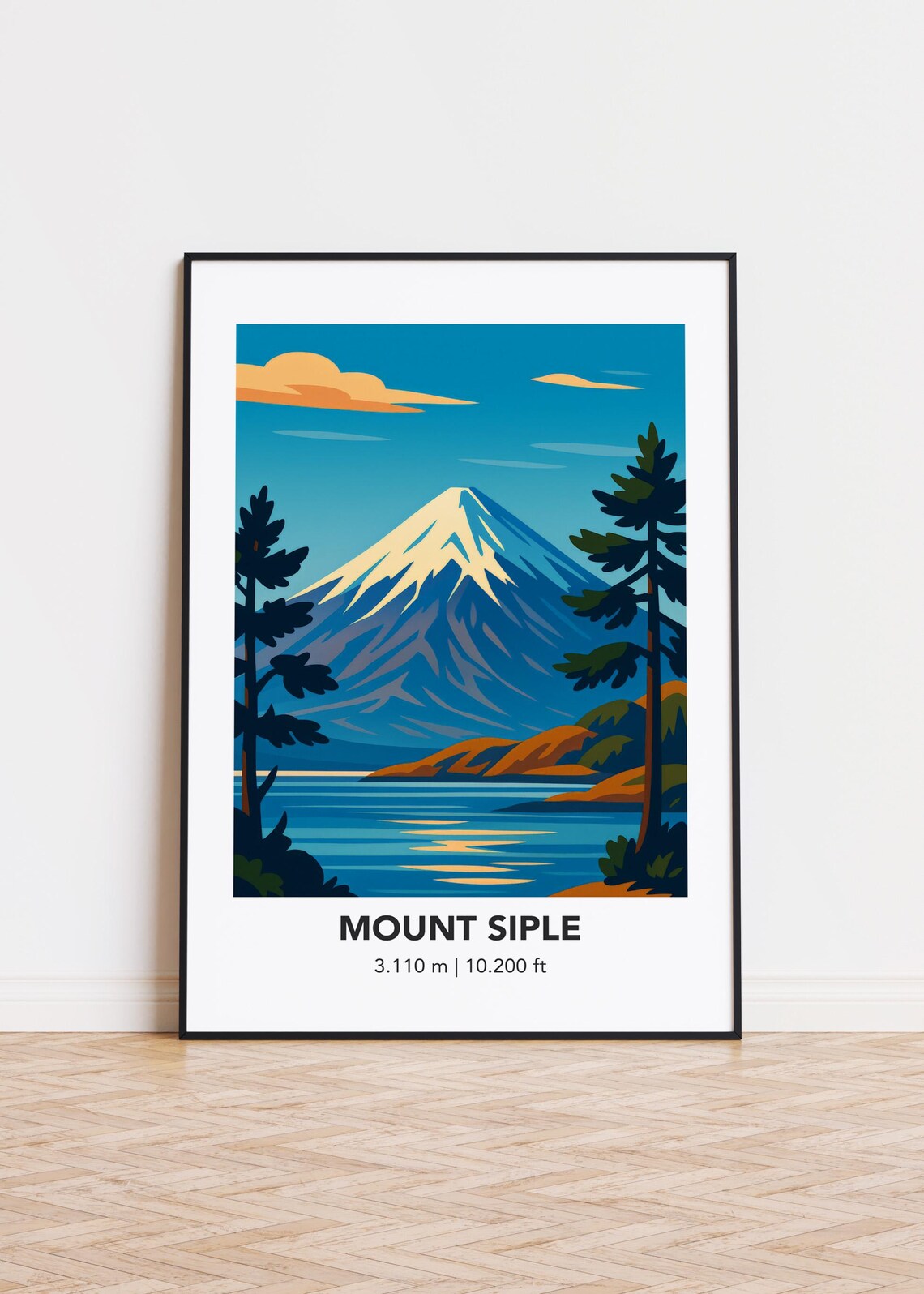 Mount Siple Minimalist Mountain Illustration Art Print