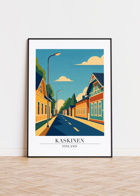 Kaskinen Finland Poster City Illustration Art Print