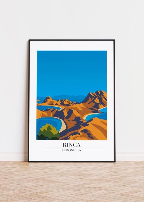 Rinca Indonesia Poster Modern City Illustration Art