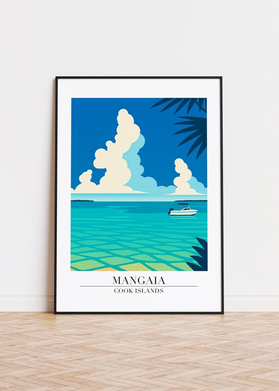 Mangaia Art Print Cook Islands Illustration