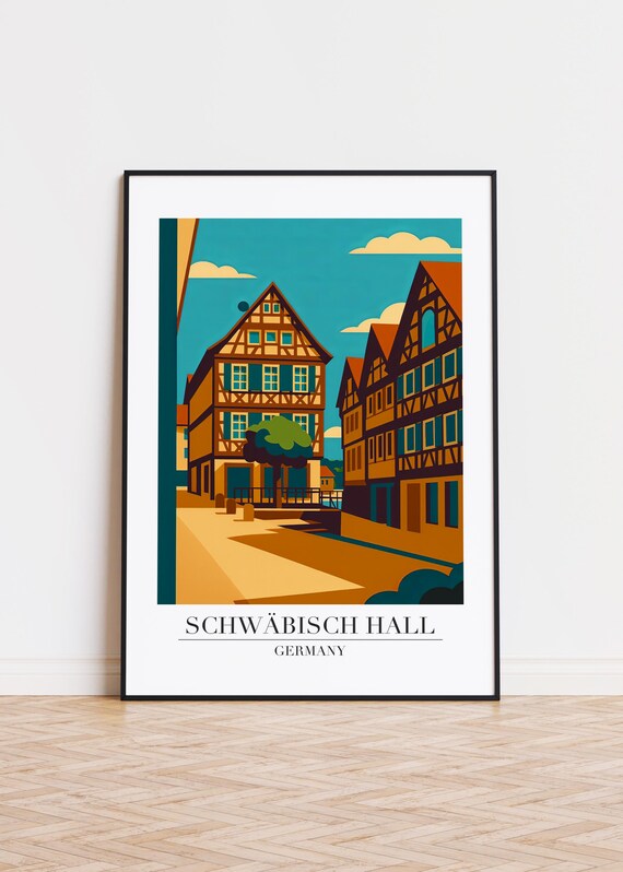 Schwbisch Hall Germany Poster City Illustration Art Print