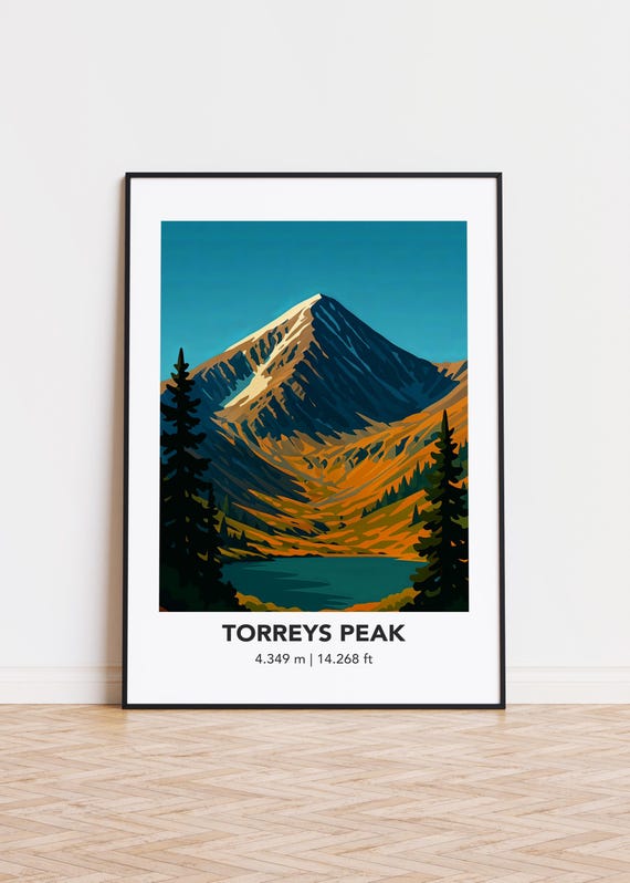 Torreys Peak Illustration Art Print Mountain Poster