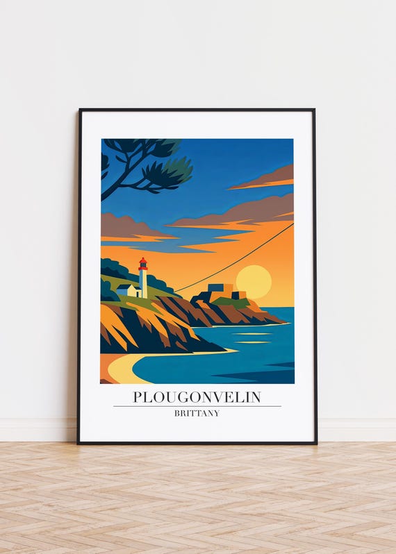 Plougonvelin France Poster City Skyline Art Print