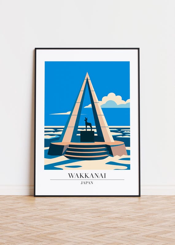 Wakkanai Cityscape Poster, Modern Minimalist Art Print