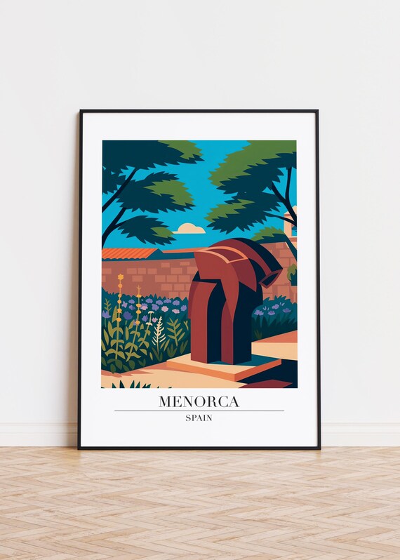 Menorca Illustration Art Print Spain Travel Poster