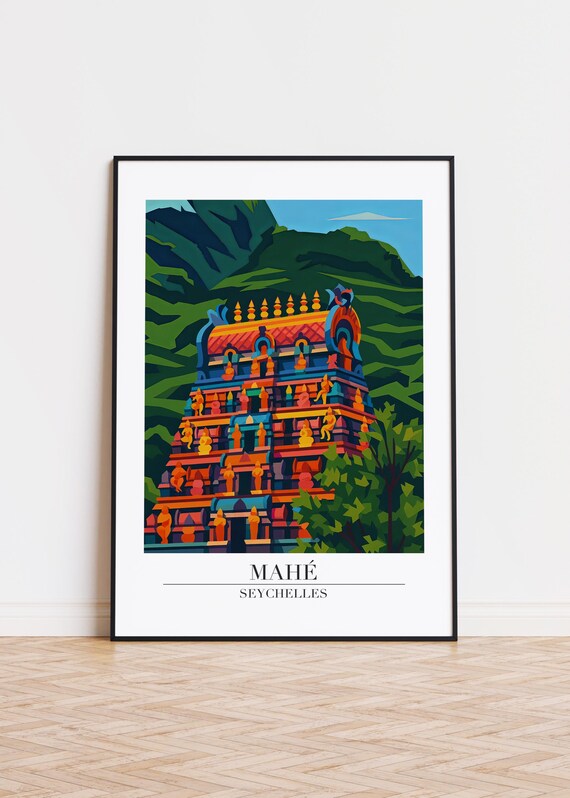 Mah Seychelles Island Illustration Art Print