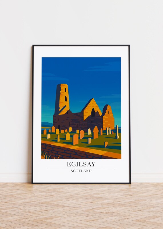 Egilsay Scotland Poster Modern Illustration Art Print