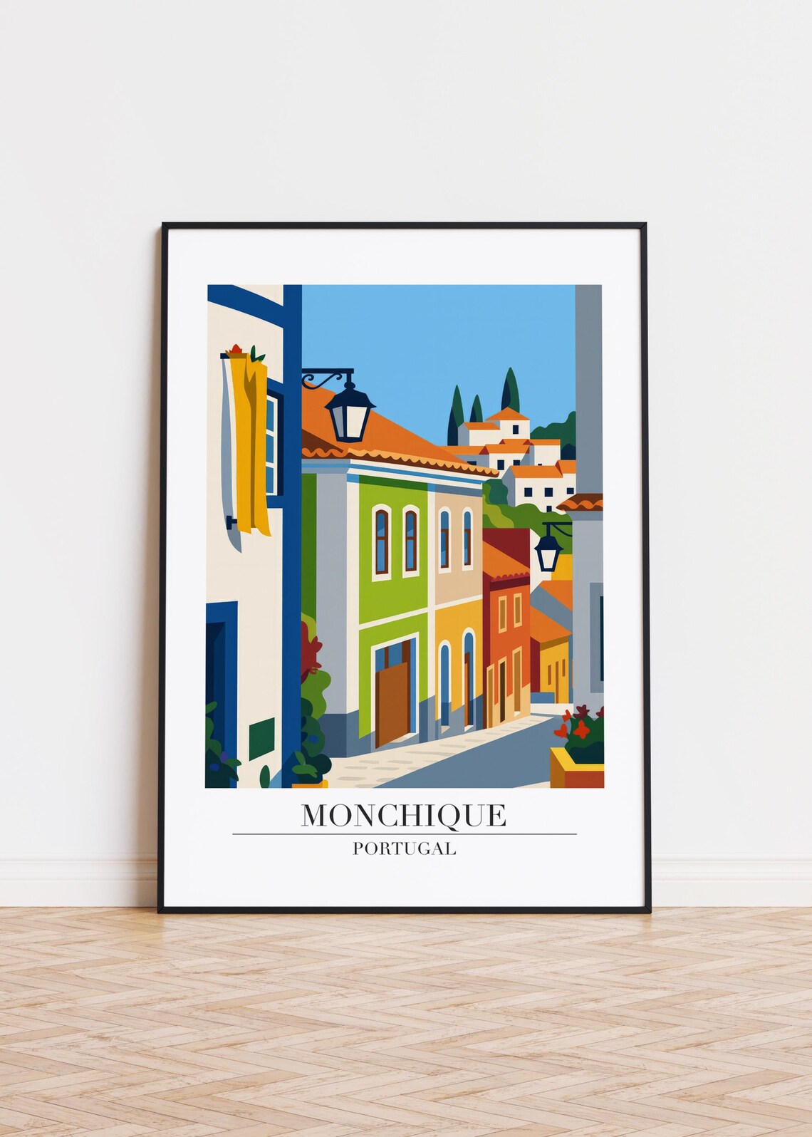 Monchique Spain City Skyline Travel Poster