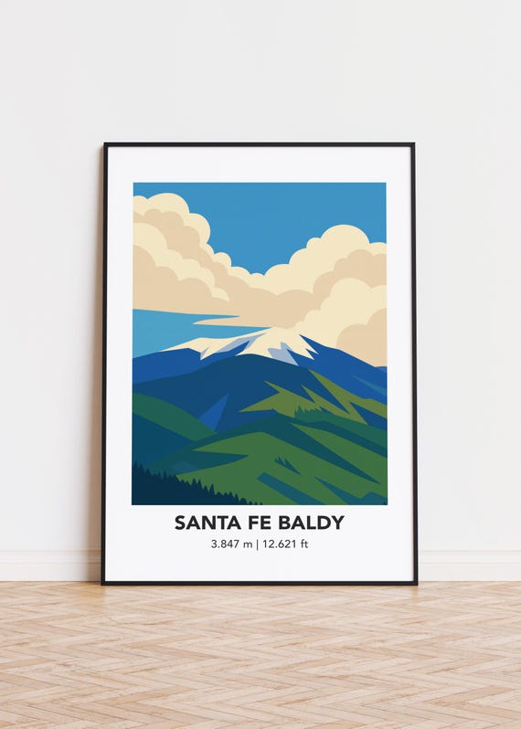 Santa Fe Baldy Mountain Art Print Modern Minimalist Poster